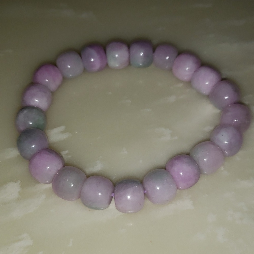 Natural Purple Kunzite  10.5mm crystal eyes beads hand bracelet